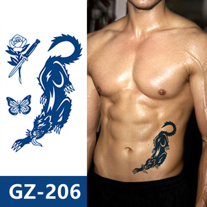 GZ201-300 grossiste Jagua longue durée 15 jours semi-permanent tigre <span class=keywords><strong>aigle</strong></span> autocollants de tatouage transfert d'eau tatouage temporaire pour hommes - Product Image 6