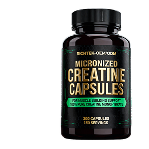 Capsules de créatine monohydrate et L-carnitine pour hommes - Soutien immunitaire, gestion de l'énergie, certifié Halal, 2 capsules par jour, nutrition sportive - Product Image 1
