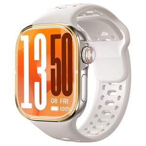 Montre connectée H800 41-43 mm, écran tactile AMOLED, suivi du rythme cardiaque et du sommeil, GPS, NFC, bracelet en silicone, unisexe, forme rectangulaire, aluminium - Product Image 4