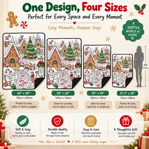 Couverture en flanelle à colorier soi-même pour Noël avec marqueurs, couverture lavable pour le graffiti, amusement hivernal pour les enfants et la famille - Product Image 6