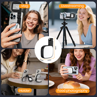 Anneau lumineux LED pliable, lampe à selfie magnétique rechargeable, miroir, 3 modes d'éclairage réglables, éclairage photographique