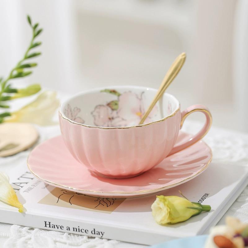 Pink- 1 cup saucer