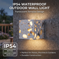 Lámpara de Pared LED Cuadrada de Terrazo, Impermeable IP54, 6W, Luz Blanca Cálida, Aplique de Pared para Exteriores, Alto CRI 90, Garantía de 2 Años