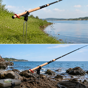 <span class=keywords><strong>Support</strong></span> de canne à pêche à insérer dans le sol, réglable à 360 degrés, accessoires détachables pour la pêche en mer, en lac et en rivière - Product Image 5