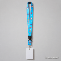 Lanière personnalisée en polyester avec impression numérique, porte-badge à crochet, motif géométrique lune étoile arbre pour le bureau et les salons professionnels
