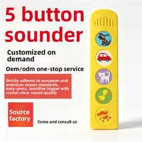 Module sonore en plastique à 5 boutons pour livres pour enfants, développement cognitif précoce, boîte vocale à poussoir - Vente en gros