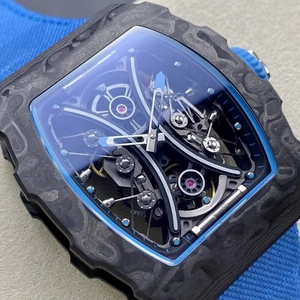 Reloj de lujo personalizado de alta calidad con caja cuadrada hueca de fibra de carbono, cristal de zafiro y correa de nailon, elegante reloj para hombre. - Product Image 1