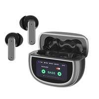 Écouteurs TWS Bluetooth 5.3 avec écran UI, ANC, ENC, transducteur 13 mm, écouteurs sans fil intra-auriculaires en ABS