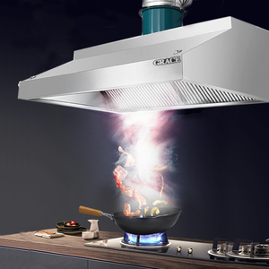 Penghisap Asap Dapur Restoran Grace Restaurant Kitchen Appliance <span class=keywords><strong>Range</strong></span> <span class=keywords><strong>Hood</strong></span> Restaurantsteel,  Kustom,  Kitchen Island Extractor, BBQ Hoods, Elektrik, Perak, 220V - Product Image 2