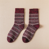 Chaussettes en laine Bioserica Era pour hommes, chaussettes en cachemire mérinos épaisses et douces pour l'hiver, chaussettes longues de style ethnique rétro pour hommes