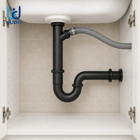 Siphon en P en acier inoxydable chromé poli pour machine à laver, raccord d'arrivée d'eau, évacuation de lavabo, anti-odeur, installation facile, universel