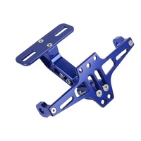 Support de plaque d'immatriculation universel pour moto avec LED réglable en alliage d'aluminium CNC brillant