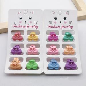 Aksesori cakar rambut warna cerah Mini untuk anak-anak klip rambut Resin asetat logam gaya manis untuk dekorasi pesta dikemas dalam kotak - Product Image 6