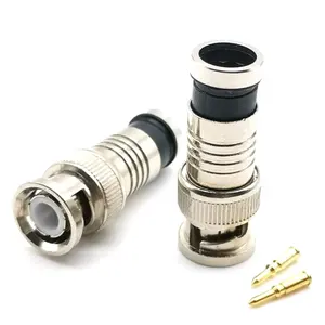 RF Coaxial Zinc Compression RG6 BNC Plug Male Connector for CCTV