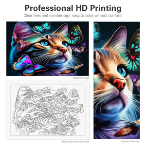 Pintura DIY de estilo europeo moderno por números <span class=keywords><strong>para</strong></span> adultos, cuadro de paisaje de animales de mariposa y gato impreso, <span class=keywords><strong>lienzo</strong></span> de pintura acrílica - Product Image 5