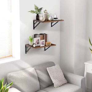Étagère murale en bois de style américain, étagère de rangement murale en bois massif à une seule ligne, ensemble de deux pièces pour salon et chambre à coucher - Product Image 3