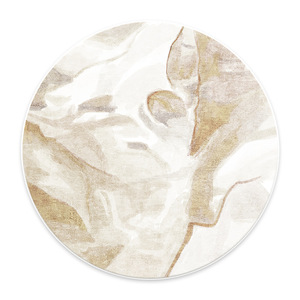 Alfombra Redonda de Lujo, Imitación de Cachemira, Gruesa, con Patrón Abstracto, Estilo Cremoso, para Sala de Estar, Dormitorio, Decoración del Hogar 5-0200 - Product Image 3