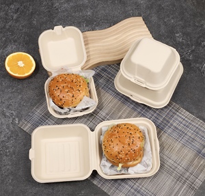 Compostable giấy bột giấy cốc bát đĩa ăn trưa hộp thiết lập phân hủy sinh học mía thực phẩm container dùng một lần bã mía Bộ đồ ăn - Product Image 6