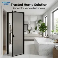 Porte de salle de bain en alliage d'aluminium, verre trempé 6-8 mm, portes de douche pivotantes en fibre de verre, garantie 5 ans, finition sur mesure pour cuisine