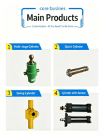 Kit de levage multi-étages à longue course pour camion benne, avec vérin hydraulique télescopique creux, fourni par l'usine