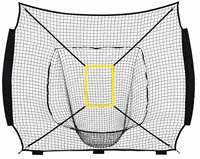 Filet de sport robuste 7'x7' pour l'entraînement au baseball et au softball avec zone de frappe, équipement d'entraînement au frappeur et au lanceur