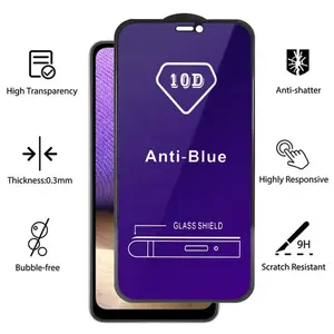 Anti Purple Light Tempered Glass for Xiaomi Redmi Note 9 10 11 8 7 6 5 12 Pro Screen Protector Poco X3 M3 F5 Pro Glass