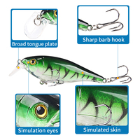 Fabricant nager 12g 10.9cm 8 couleurs peau simulée hameçons forts méné leurre pour bar pour la pêche en bateau