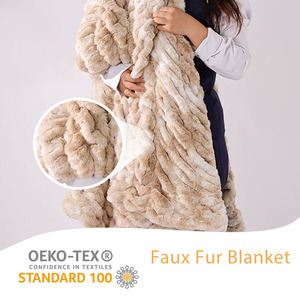 Couverture en fausse fourrure douce OEM/ODM, style européen et américain, tissu doux, couverture <span class=keywords><strong>de</strong></span> <span class=keywords><strong>lit</strong></span> king size personnalisée - Product Image 1