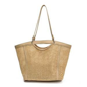 Borsa da <span class=keywords><strong>donna</strong></span> di lusso elegante di buona qualità borsa da 2 pz/set di paglia borsa da viaggio estiva a tracolla da spiaggia con custodia cosmetica - Product Image 1