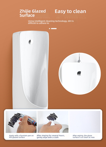 โถปัสสาวะเซ็นเซอร์เซรามิกติดผนังดีไซน์ทันสมัยสำหรับผู้ชายใช้ในโรงพยาบาลโรงแรม - Product Image 4