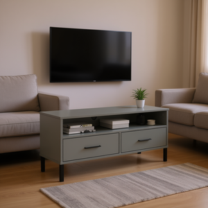 Meuble TV rectangulaire en bois de pin gris, design moderne, 50 54 pouces, meuble TV pour salon - Product Image 2