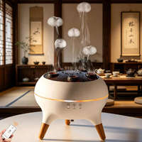 Diffuseur d'arômes électrique à ultrasons, humidificateur d'huiles essentielles, télécommande, lumière LED effet flamme, minuterie, plastique, maison, chambre, bureau