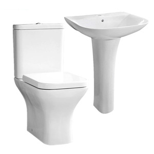 Toilette deux pièces au <span class=keywords><strong>design</strong></span> moderne WC à double chasse d'eau avec piège en P carré Nouveau <span class=keywords><strong>design</strong></span> du Royaume-Uni <span class=keywords><strong>Commode</strong></span> en céramique pour salle de bain - Product Image 6