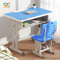 Ensemble bureau et chaise personnalisable pour étudiants, table d'étude antidérapante, chaîne d'approvisionnement stable, ensembles de table et de chaise pour enfants