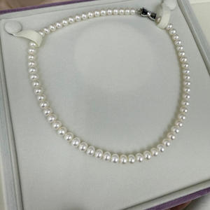 Collier de luxe Zhuji avec boucle en argent, perles d'eau douce de 7-8 mm, à forte brillance, polyvalent et de niche, en argent S925 légèrement imparfait - Product Image 2