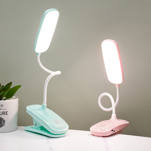 Lampada da Tavolo LED con Clip Bianca Rosa Blu Vendita Calda Luce Calda Bianca Controllo Touch Alimentata a Batteria Protezione Occhi Luce da Lettura da Scrivania - Product Image 2