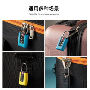 TSA Approved Combination Padlock For Travel Bags And <b>Suitcases</b> Mini Color Block Mechanical <b>Lock</b> With 4mm Shackle - Product Image 3