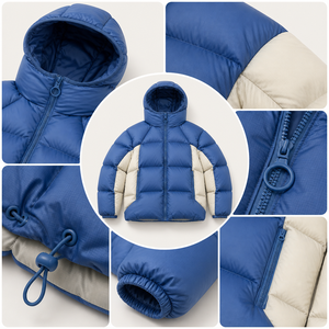 Giacca Imbottita da <span class=keywords><strong>Uomo</strong></span> Personalizzata con Maniche a Contrasto, in Nylon Ripstop, con Orlo Elastico e Imbottitura in Piuma - Product Image 3