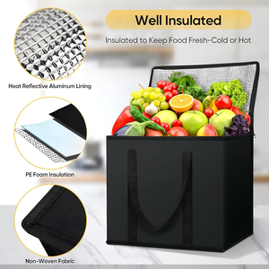 Promotional Custom logo Reusable Insulated Lunch Cooler Bag Non Woven Thermal Insulation Cooler Bag for Food - Product Image 4