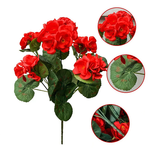 Ramo <span class=keywords><strong>de</strong></span> Flores <span class=keywords><strong>de</strong></span> Begonia Artificial <span class=keywords><strong>de</strong></span> 13.77-14.17 Pulgadas con Hojas, 36 cm, Decoración <span class=keywords><strong>de</strong></span> Primavera para el Hogar y el Jardín, Flores Artificiales <span class=keywords><strong>de</strong></span> Seda - Product Image 1