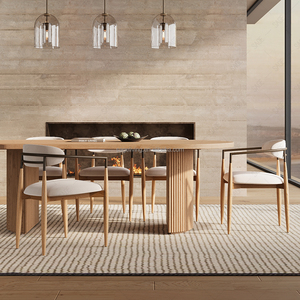 Sageliving Meubles modernes du milieu du siècle Meubles de salle à manger scandinaves <span class=keywords><strong>Ensemble</strong></span> <span class=keywords><strong>table</strong></span> <span class=keywords><strong>et</strong></span> chaises en bois de luxe - Product Image 1
