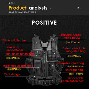 Gilet tactique professionnel léger et réglable pour adultes, idéal pour le jeu CS, l'entraînement, le port de plaques de protection et la sécurité. - Product Image 2