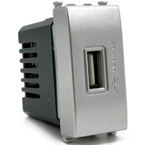 <b>Usb</b> <b>Socket</b> Gray 90-265V 50/60Hz 5V 2A Output Vimar Plana Compatible - Product Image 1