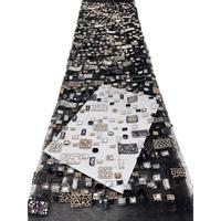 Tissu en dentelle brodée écologique avec perles et sequins, dentelle lourde perlée à la main pour vêtements et textiles de fête de mariage
