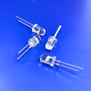 Lampu Peringatan LED Warna Amber 590-595nm 200mW 45 derajat Kepala Bulat Transparan Pin Pendek Stopper 5mm 2.0-2.2V 11000-13000mcd - Product Image 5