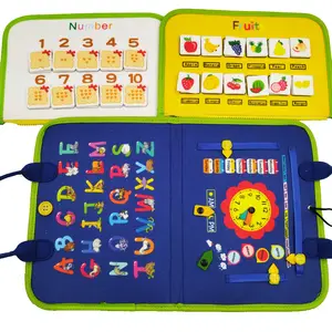 GL幼儿忙碌板蒙特梭利教育感官玩具生日礼物毛毡便携式儿童活动板