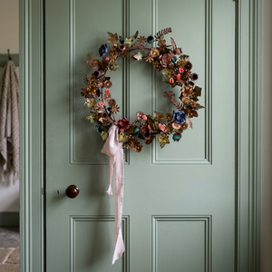 Corona Floral Hecha a Mano, Decoración Bohemia Circular para Colgar en la Pared, Arte de Fibra Vegetal para Adornos Navideños del Hogar - Product Image 5