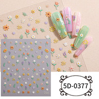 Autocollants 5D pour Ongles : Citrons, Fleurs, Marguerites, Tulipes, Dessins Animés – Décorations pour Manucure DIY, Salons et Vente en Gros