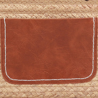 Sac fourre-tout carré grand format en coton tressé écologique, style bohème, pour femme, avec poche en PU, idéal pour les voyages