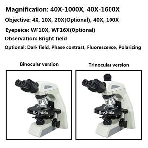 Boshida 40X-1000Xダークフィールド生物学研究顕微鏡三眼鏡、デジタルカメラ付き生物医学研究室用 - Product Image 5